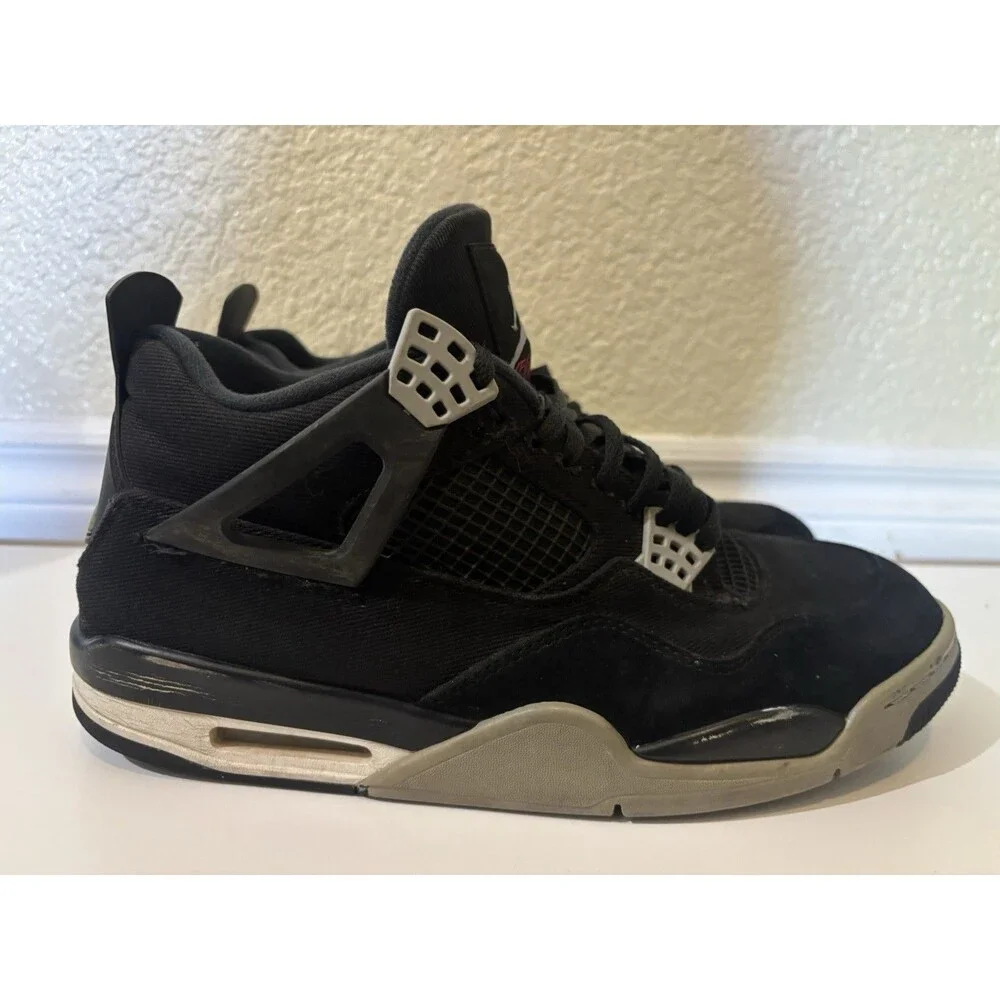 Nike Air Jordan 4 Retro Black Canvas DH7138-006 Men’s Size 12 Authentic Used